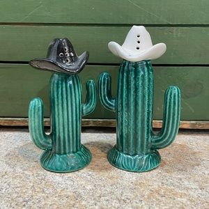 Vintage Cactus Cowboy Salt and Pepper Shakers